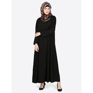 A line Casual Abaya - Black